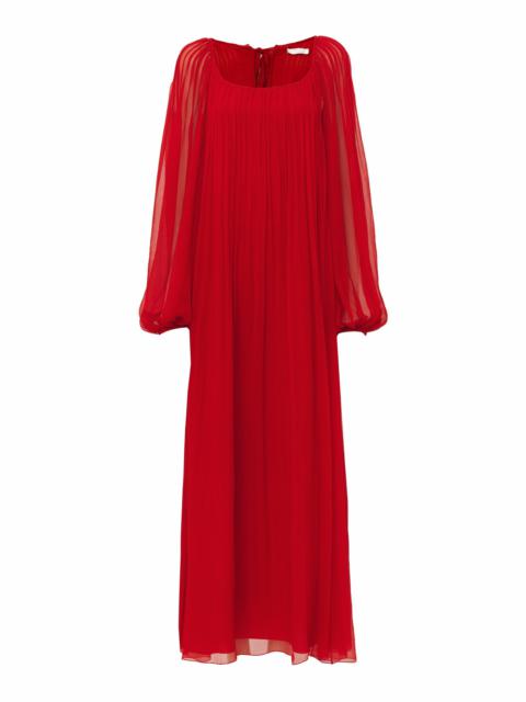 Chloé PLEATED LONG-SLEEVED DRESS