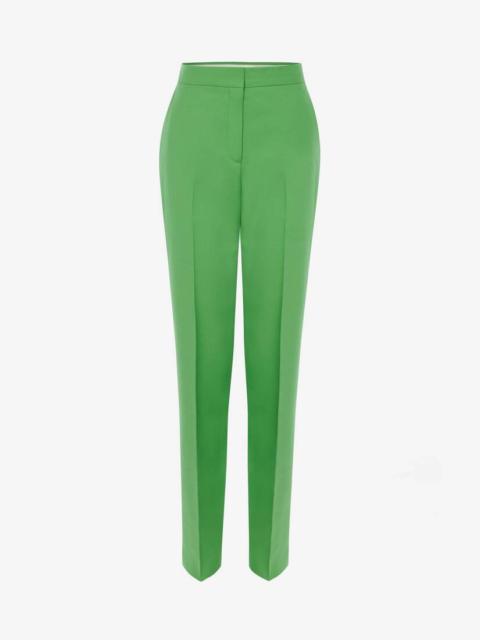 Alexander McQueen Women's Long Cigarette Trousers in Acid Green