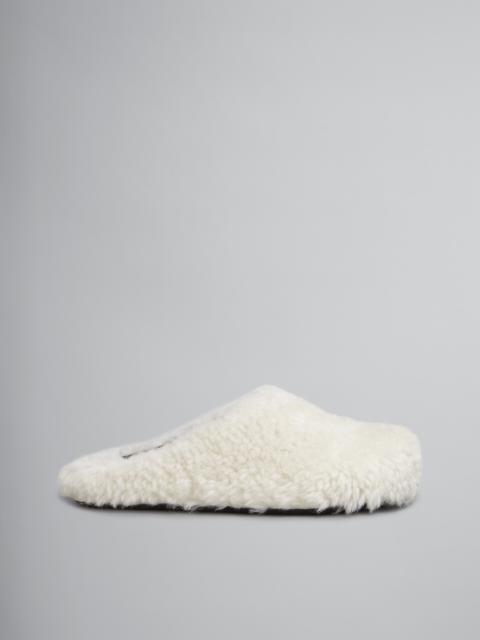 Marni WHITE SHEARLING FUSSBETT SABOT