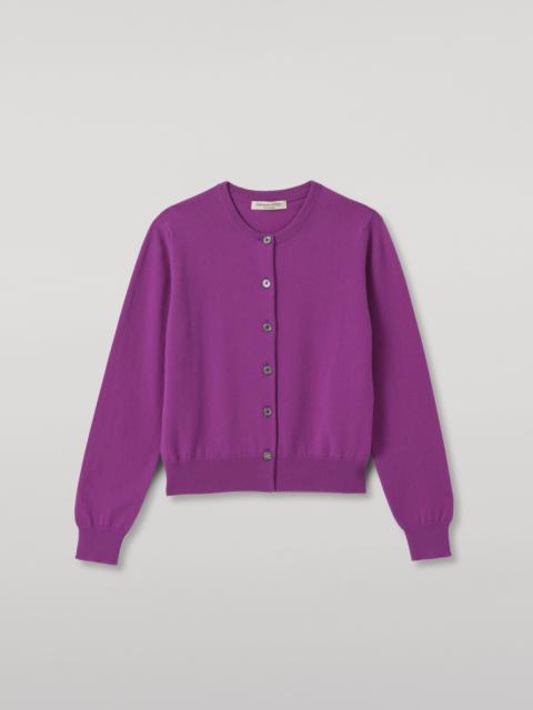 Johnstons of Elgin Iris Classic Purple Cashmere Cardigan