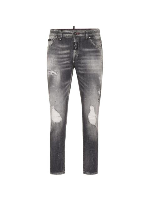 PHILIPP PLEIN distressed cropped skinny jeans