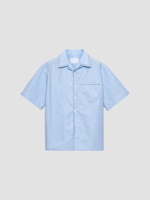 Prada Men's Short-Sleeved Cotton Shirt - Blue
