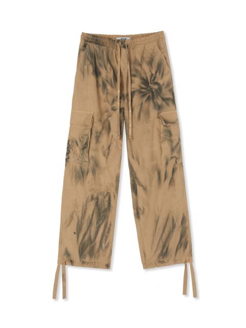 MSGM Ripstop cotton cargo pants with tie-dye treatment