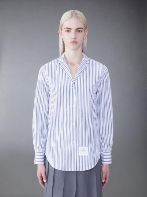 Thom Browne Stripe Poplin Lapel Collar Shirt
