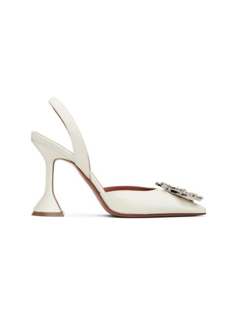 Amina Muaddi Off-White Begum Sling 95 Heels