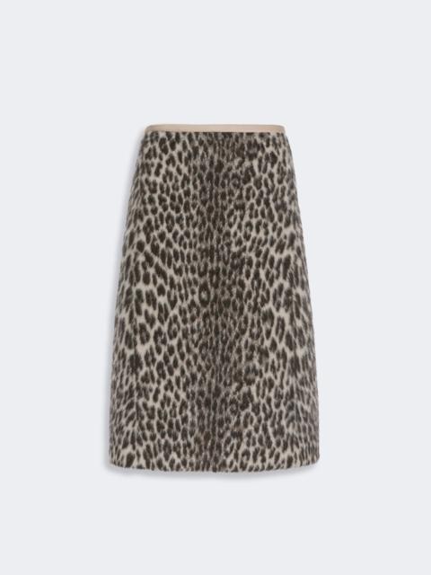 'S Max Mara TRIONFO Jacquard wool and alpaca calf-length skirt - ECRU