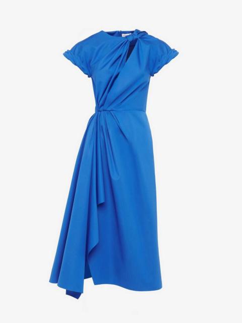 Alexander McQueen Women's Knot Detail Midi Dress in Ultramarine