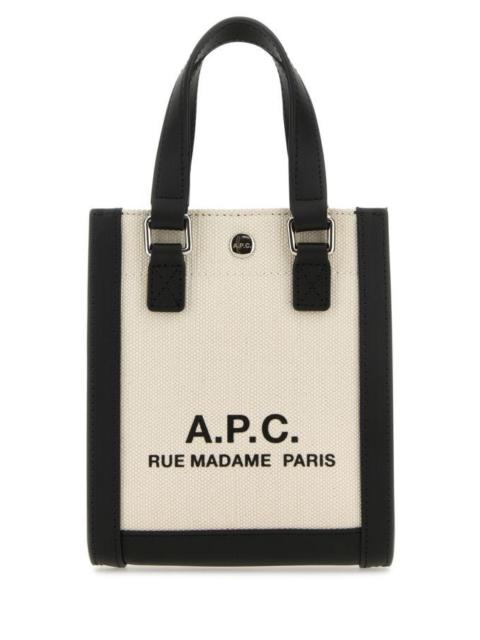 A.P.C. Two-tone canvas and leather Camille 2.0 mini handbag