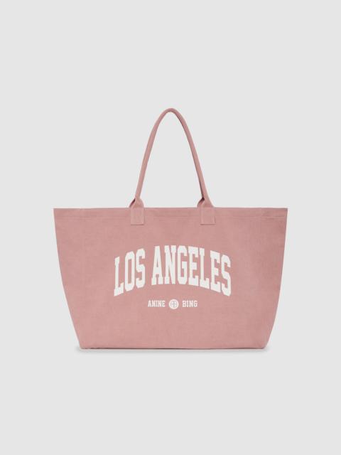 ANINE BING Leo Canvas Tote Los Angeles University - Earth Red