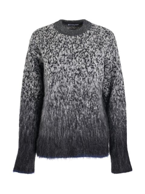 Off-White Fuzzy Mohair Arrow Knitwear in Dark Grey