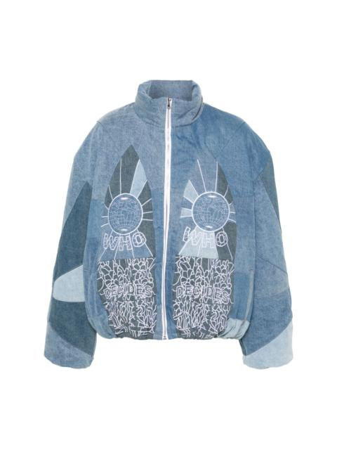 WHO DECIDES WAR logo-embroidered cotton jacket