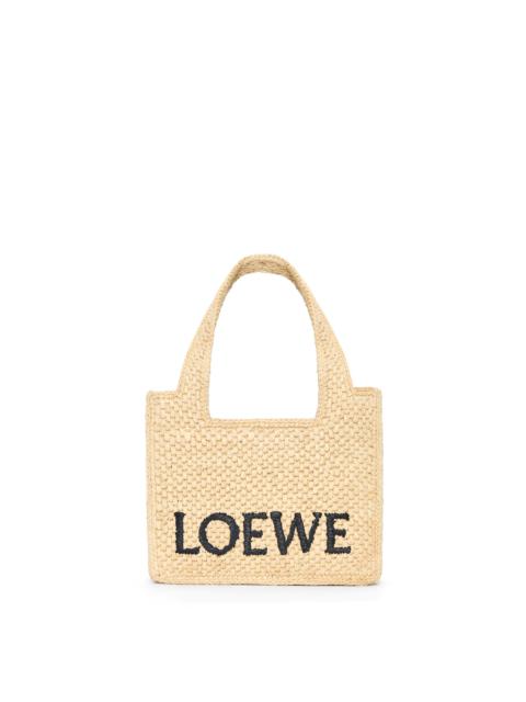 Loewe Mini LOEWE Font Tote in raffia