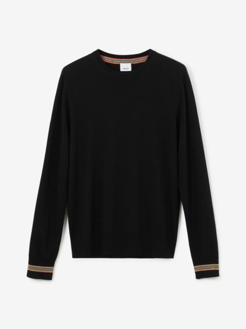 Icon Stripe Trim Wool Sweater