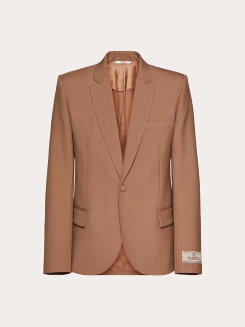 SINGLE-BREASTED WOOL JACKET WITH MAISON VALENTINO TAILORING LABEL AND CHIFFON INNER BIB