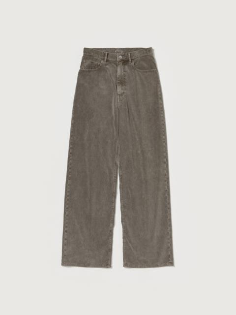 AURALEE GARMENT-DYED FINX CORDUROY 5P WIDE PANTS