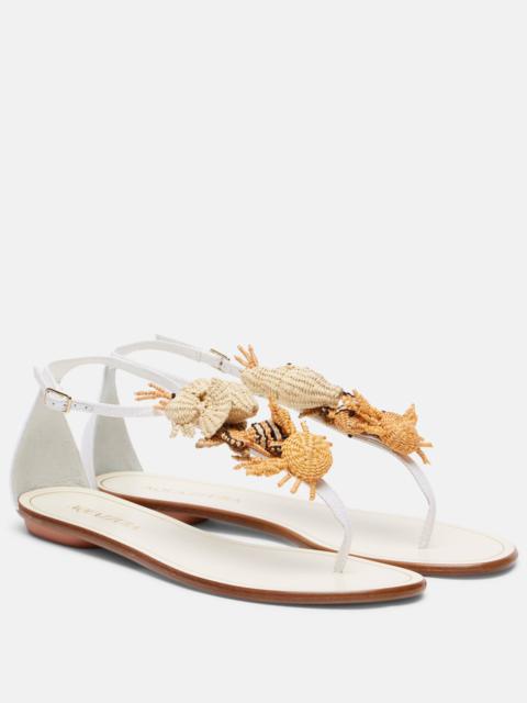 AQUAZZURA raffia sea-creature sandals