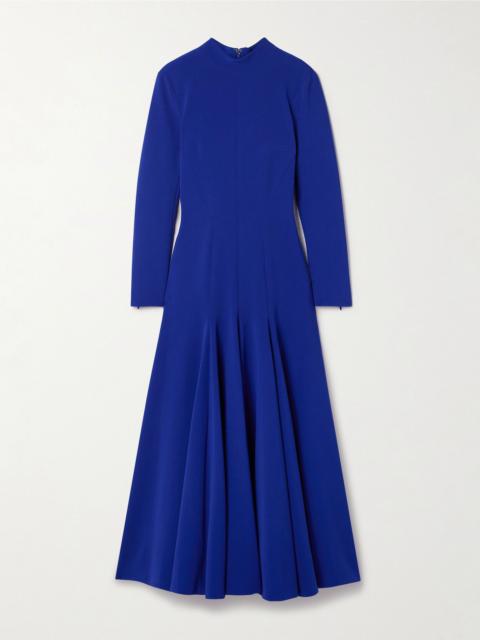 Sergio Hudson Paneled pleated crepe maxi dress Royal blue