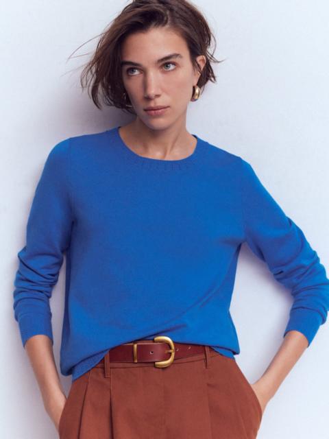 BODEN Emilia Cotton Crew Sweater-Kingfisher Blue