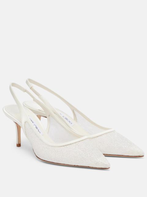 JIMMY CHOO Bridal Love leather slingback pumps