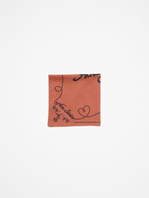 Acne Studios Light print scarf - Rust red/Black