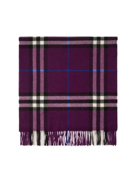 wide check cashmere scarf