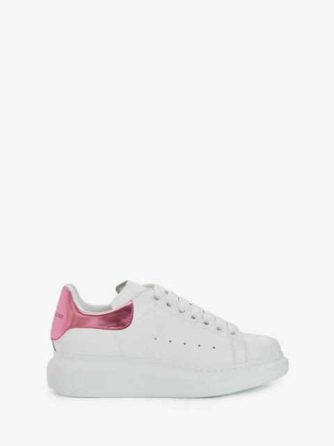 Oversized Sneaker in White/pink
