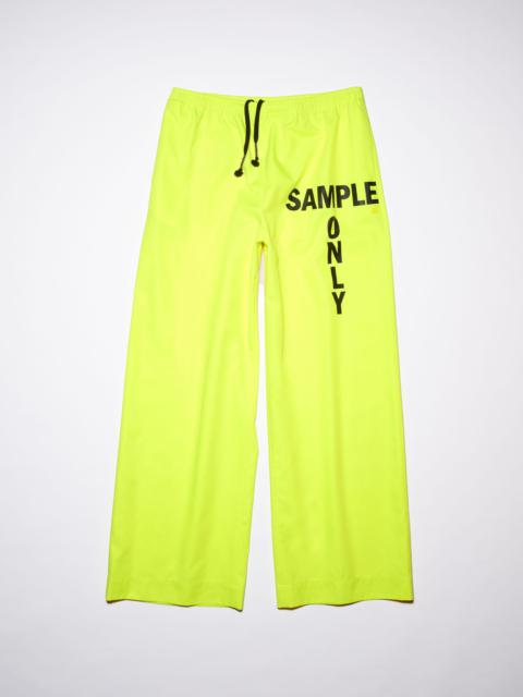 Acne Studios Casual trousers - Neon yellow