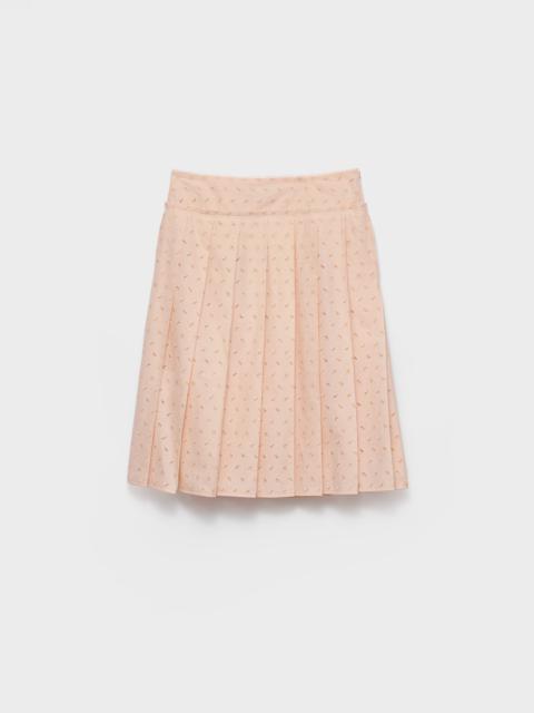 Prada Pleated eyelet lace skirt