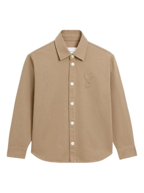 AMI Paris Ami De Coeur logo-patch buttoned shirt