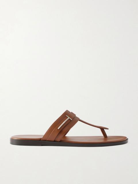 TOM FORD Brighton Leather Sandals Brown