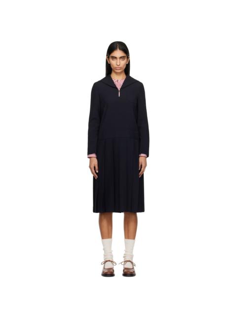 Comme des Garçons GIRL Navy Tropical Wool Sailor Midi Dress