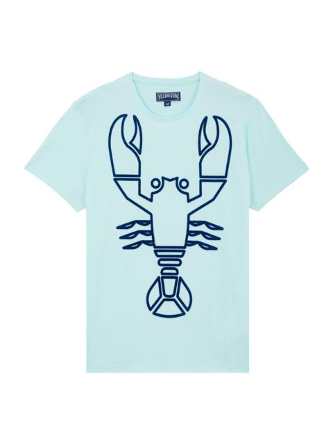 Men Organic Cotton T-Shirt Placed Flocked Lobster