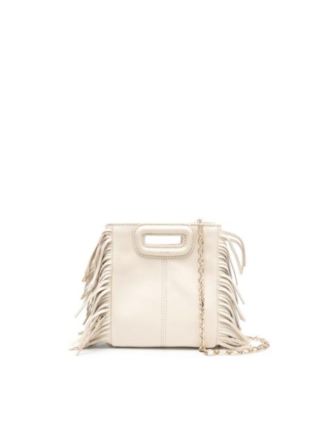 small M fringed leather bag