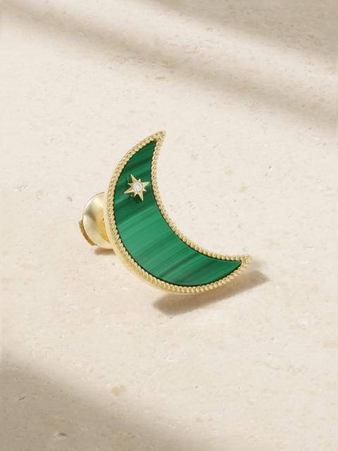 Yvonne Léon 9-karat gold, malachite and diamond single earring Green