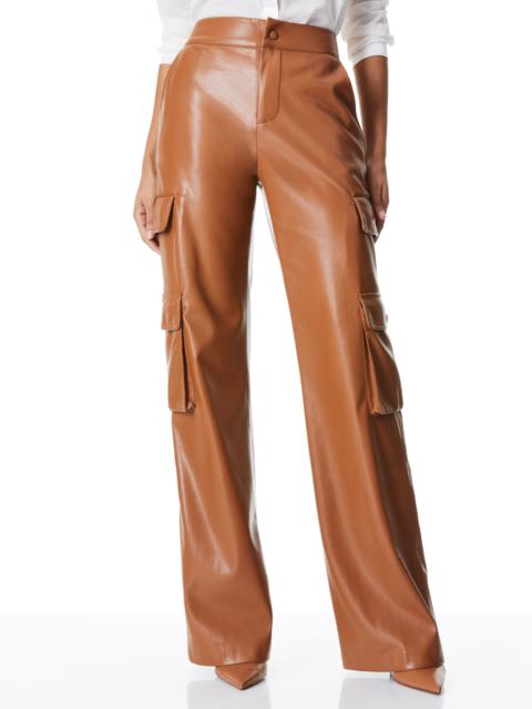 Alice + Olivia HAYES VEGAN LEATHER WIDE LEG PANT