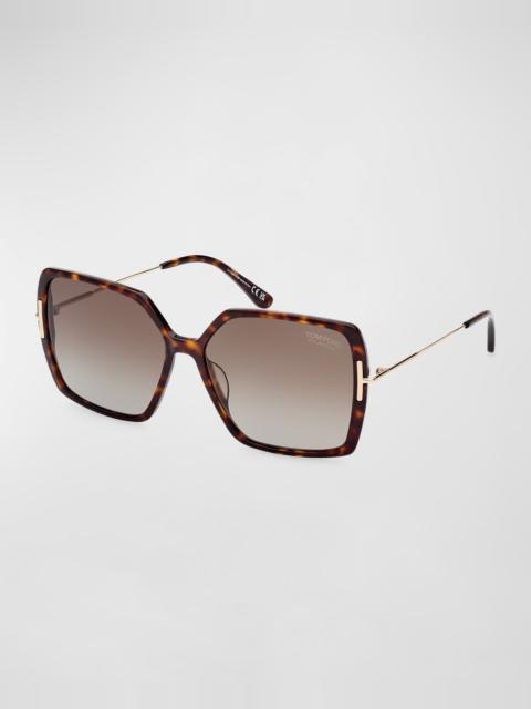 TOM FORD Joanna Mixed-Media Butterfly Sunglasses