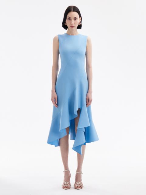 Oscar de la Renta ASYMMETRICAL HEM WOOL DRESS