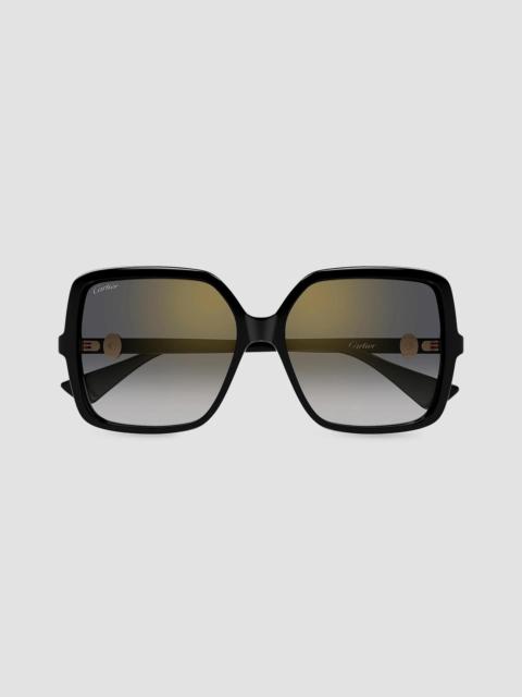 Cartier Women's Double C 58MM Square Sunglasses - Black