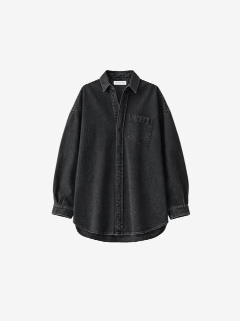 The Frankie Shop Belvis Oversized Denim Shirt - Black Wash