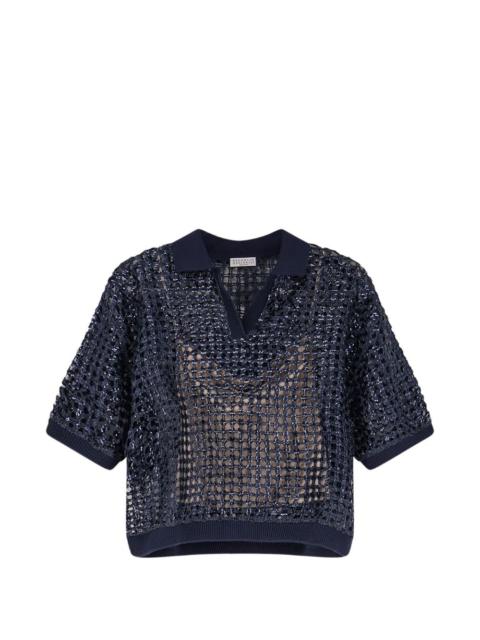 Brunello Cucinelli sequin-embellished knit top