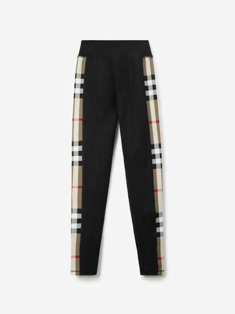 Burberry Check Panel Stretch Jersey Leggings