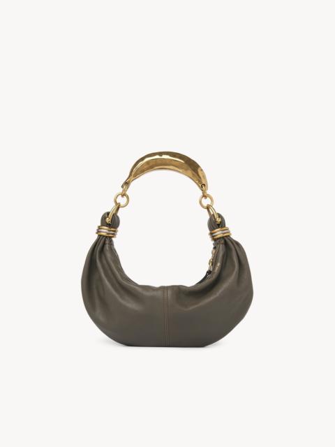 SMALL BRACELET HOBO BAG IN GRAINED LEATHER