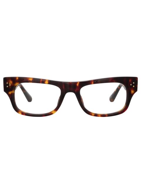 LINDA FARROW MEN'S FALCK RECTANGULAR OPTICAL FRAME IN TORTOISESHELL