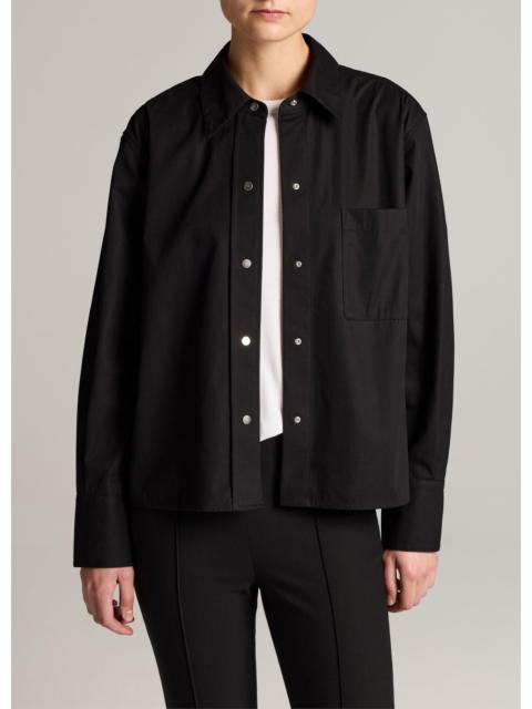 Vince Cotton Metal-Snap Long-Sleeve Shirt