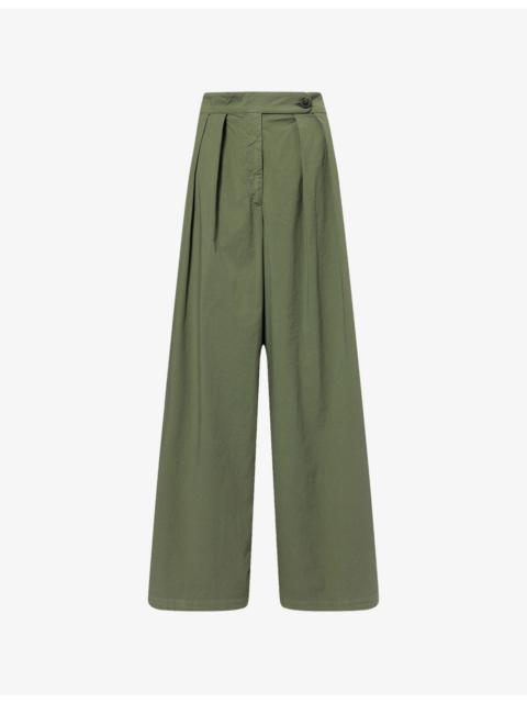 Dries Van Noten Pamplona Wide-Leg Cotton Trousers