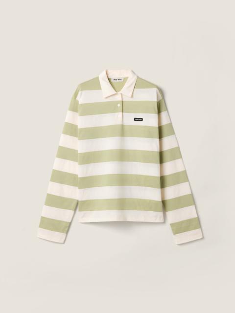 Miu Miu Striped jersey polo shirt