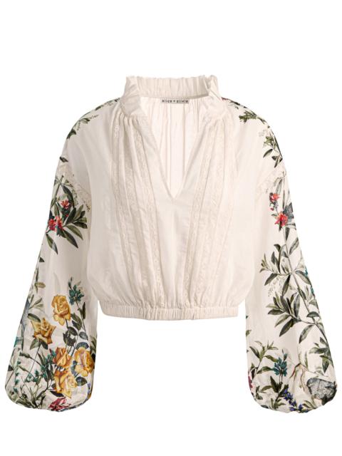 Alice + Olivia CASSIE EMBROIDERED BLOUSE