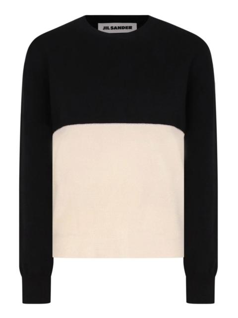 CONTRAST PANEL KNIT TOP | BLACK/WHITE