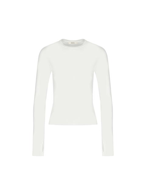 PANGAIA Women's 365 Cotton-Stretch Long-Sleeved Top - Off-White