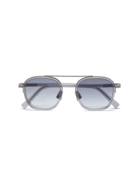 ZEGNA transparent acetate-metal sunglasses